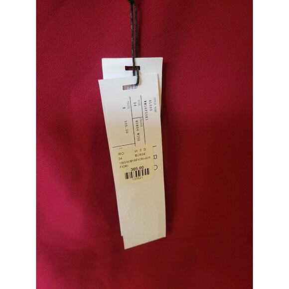 Nwt womens sz 34 US 2 Iro wine burgundy solid blouse style al553 Fiori pullover - Picture 3 of 4